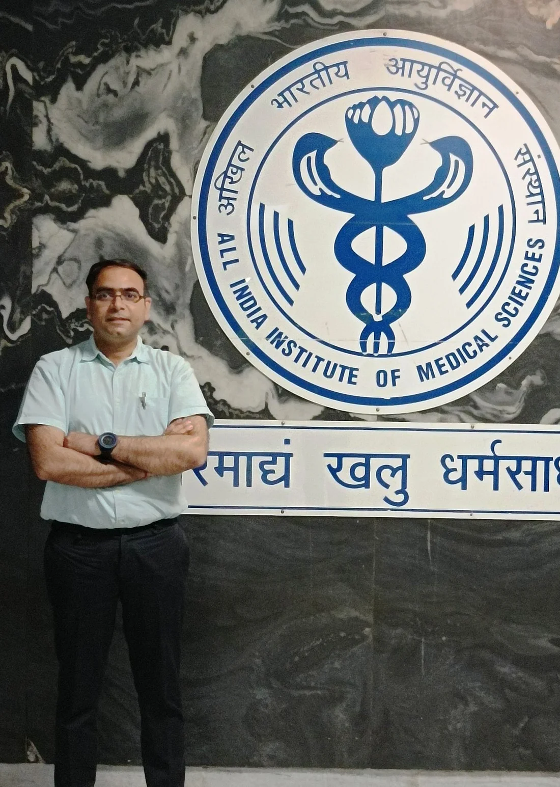 Dr. Gautam Sharma photographed at AIIMS
