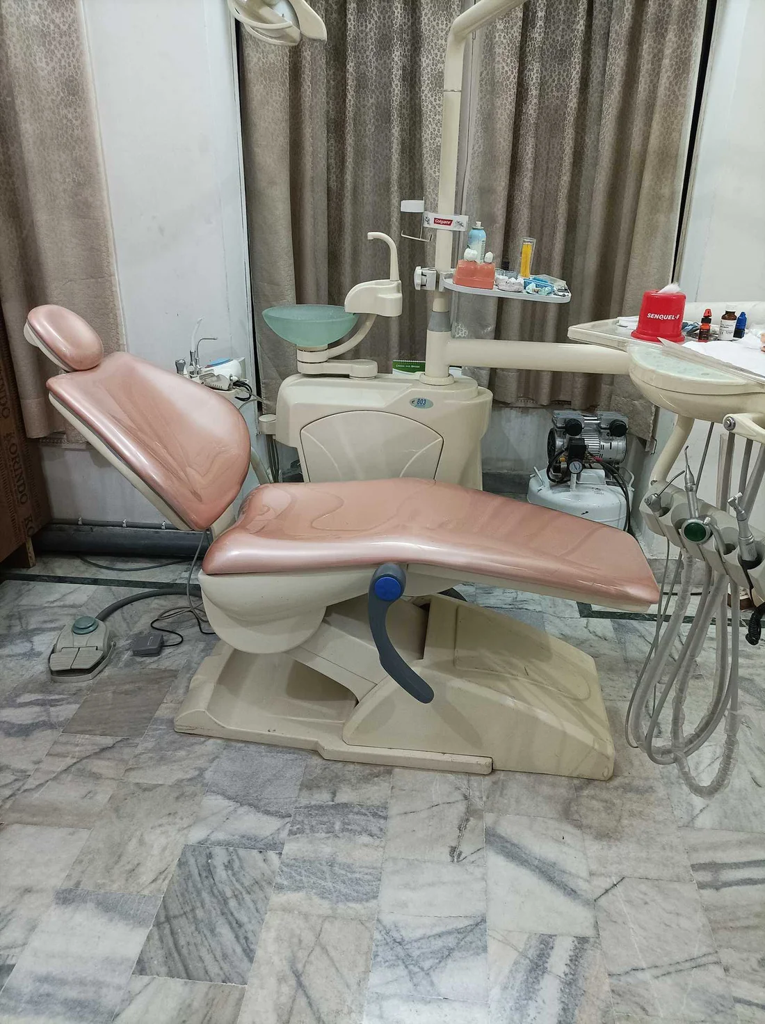 Dental chair and treatment room at Dr. Gautam Sharma Dental Clinic